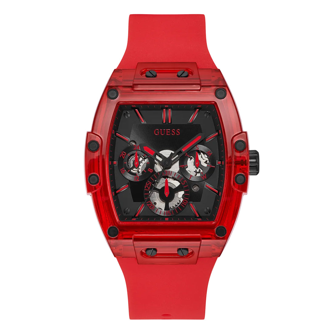 Guess Red Case Red Silicone Watch GW0203G5