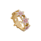 Guess White Lotus Gold Toned Stainless Steel Multi Flower Ring 56 - JUBR04132JWYGWH56 - image 2