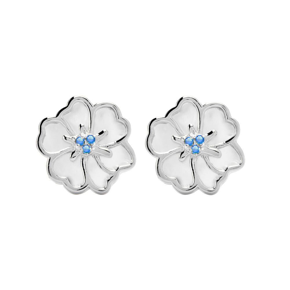 Juvenis Flower Earrings JLJ-CG21E0408S-BLU-SS-ER