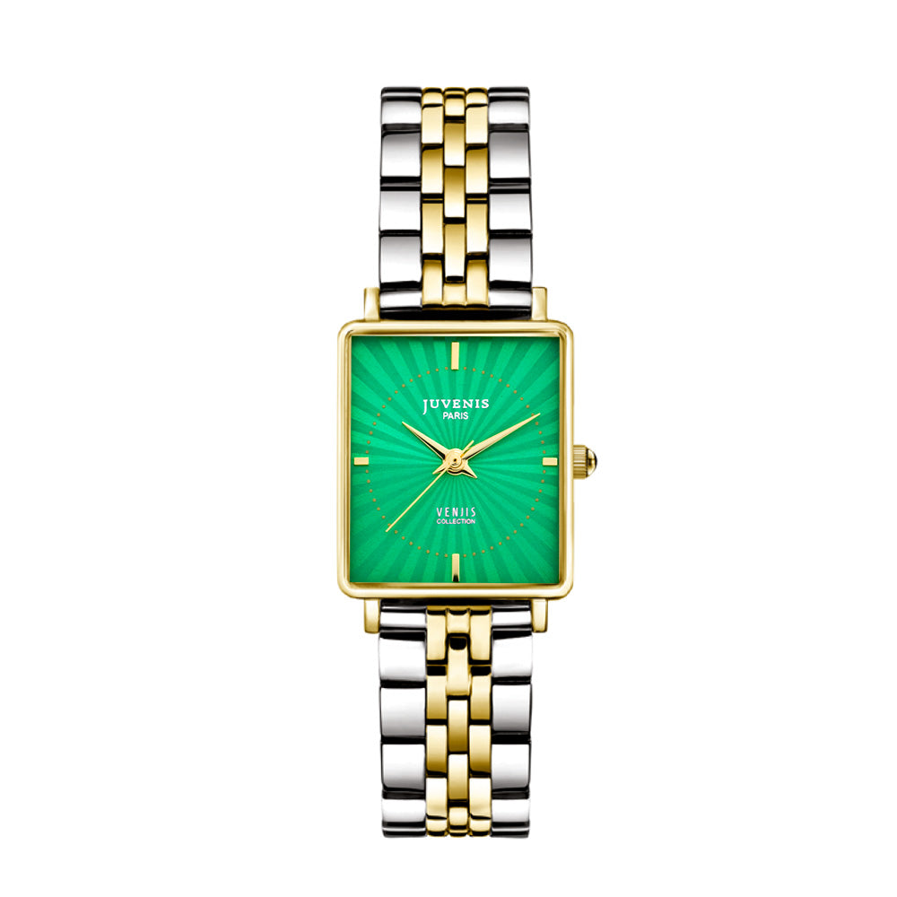 Juvenis Venjis Gold Steel Square Watch JVB0066P