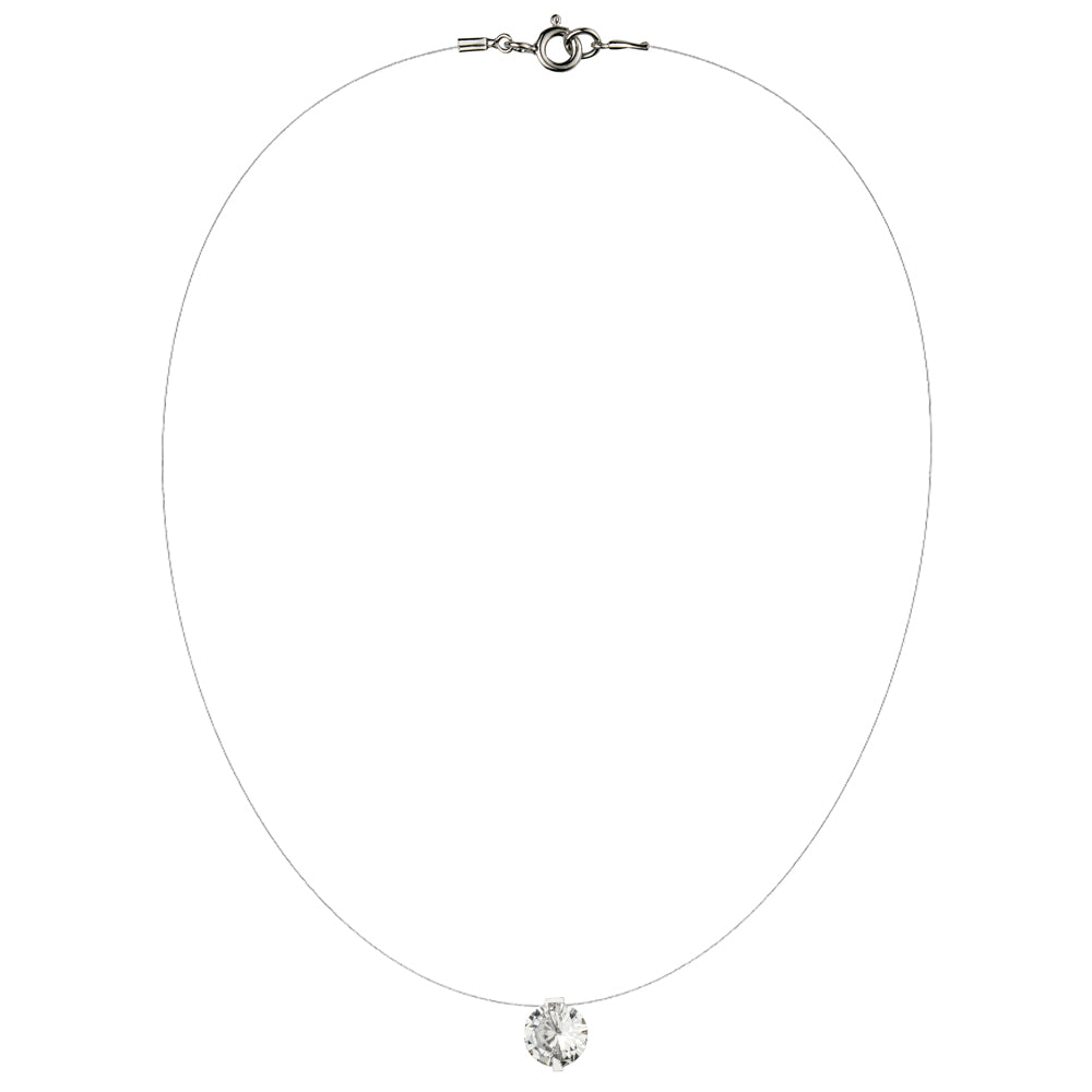 Lencia White Cubic Zirconia Crystal Necklace
