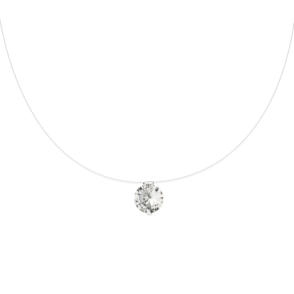 Lencia White Cubic Zirconia Crystal Necklace - image 2