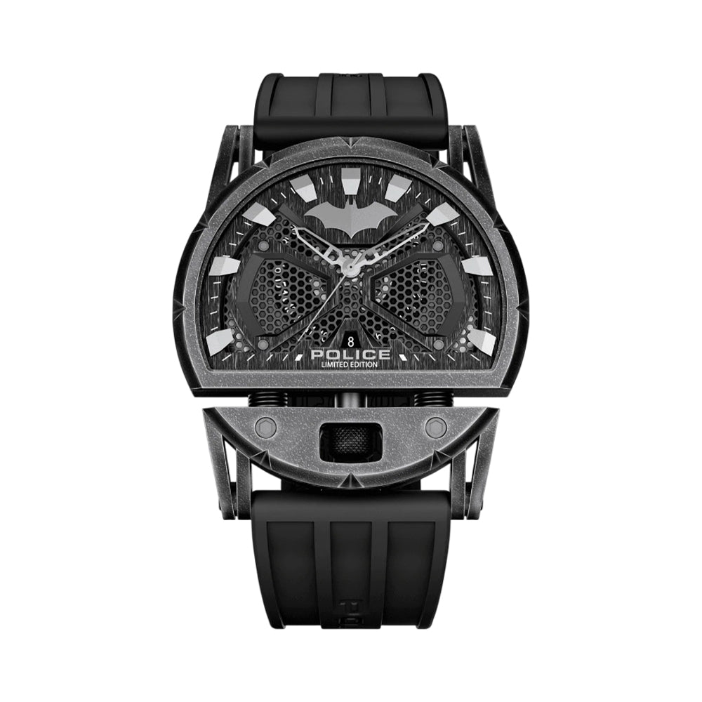 Police Batman Dark Side Men's Black Silicone Analog Watch PEWGN0075401