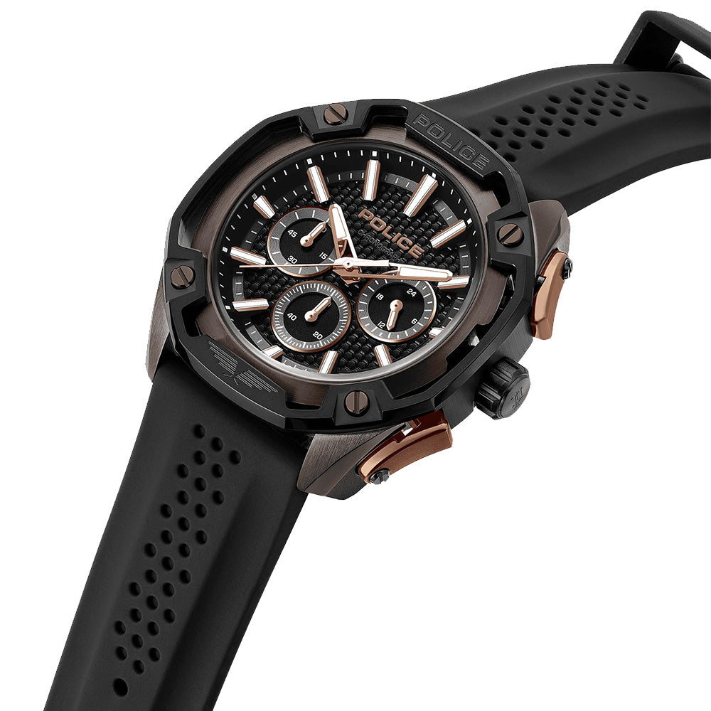 Police Centurian Black Dial Silicone Strap Mens Watch PEWGQ0093201 - image 2