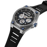 Police Dominion Black Dial Blue Silicone Strap Mens Watch PEWGQ0093803 - image 2