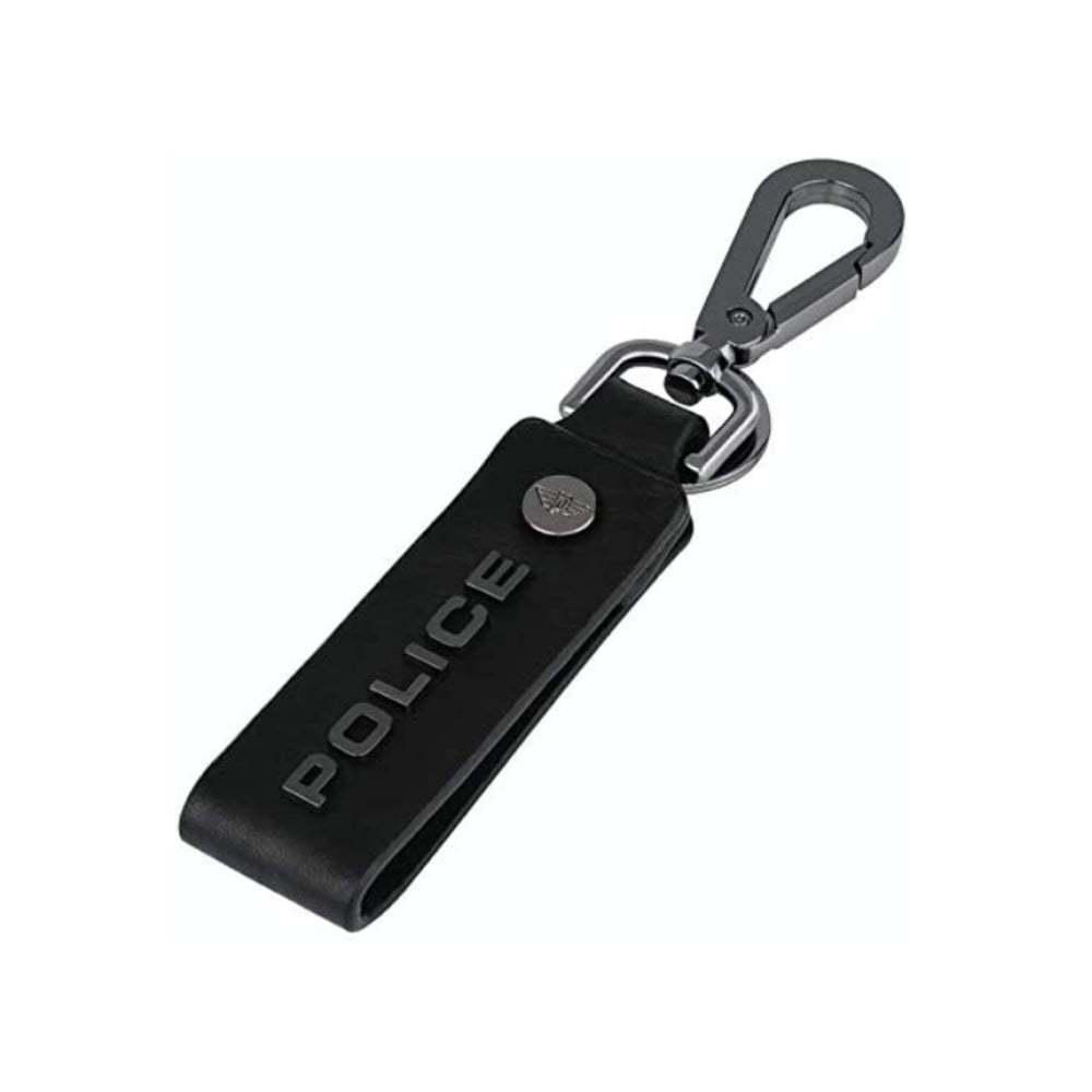 Police Droid Black Leather Keyring P Pa40077K