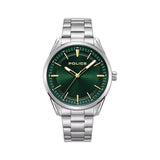 Police Grille Men's Silver Green Steel Analog Watch PEWJG0018204