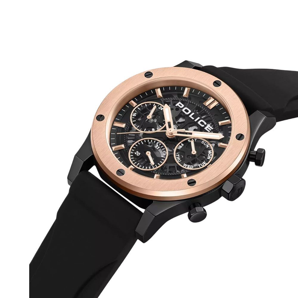 Police Knotty Skeleton Black Silicone Men Watch - PEWJQ0006405 - image 2