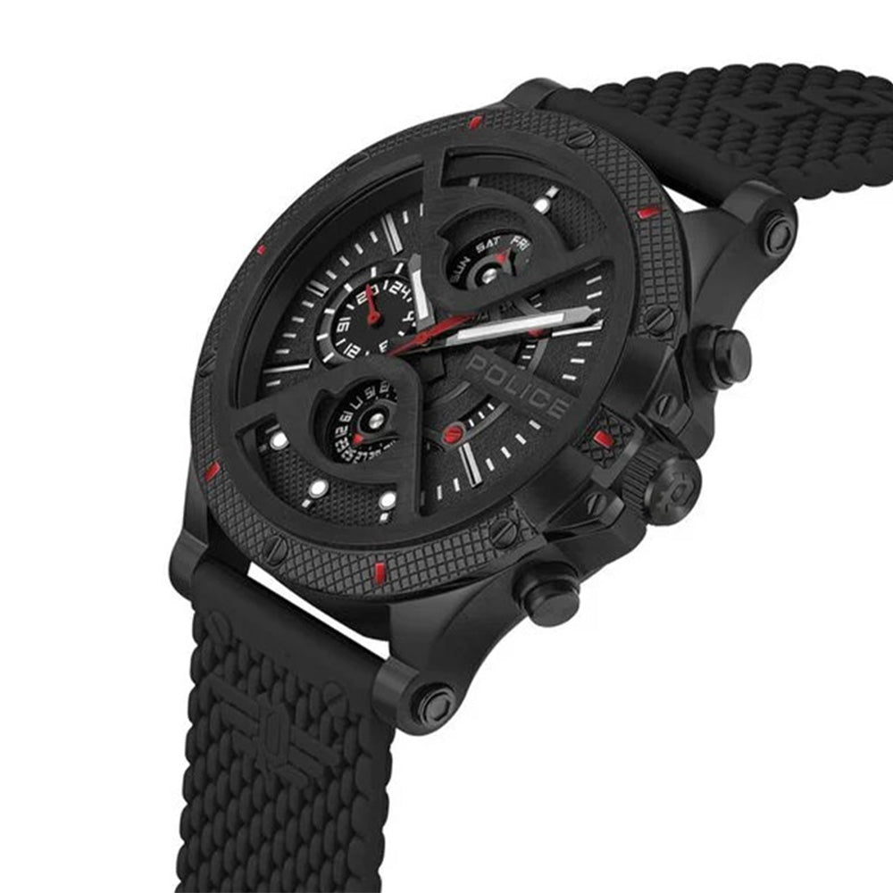 Police Mist Multifunction Black Dial Black Silicone Strap Mens Watch PLPEWJQ2110551 - image 2