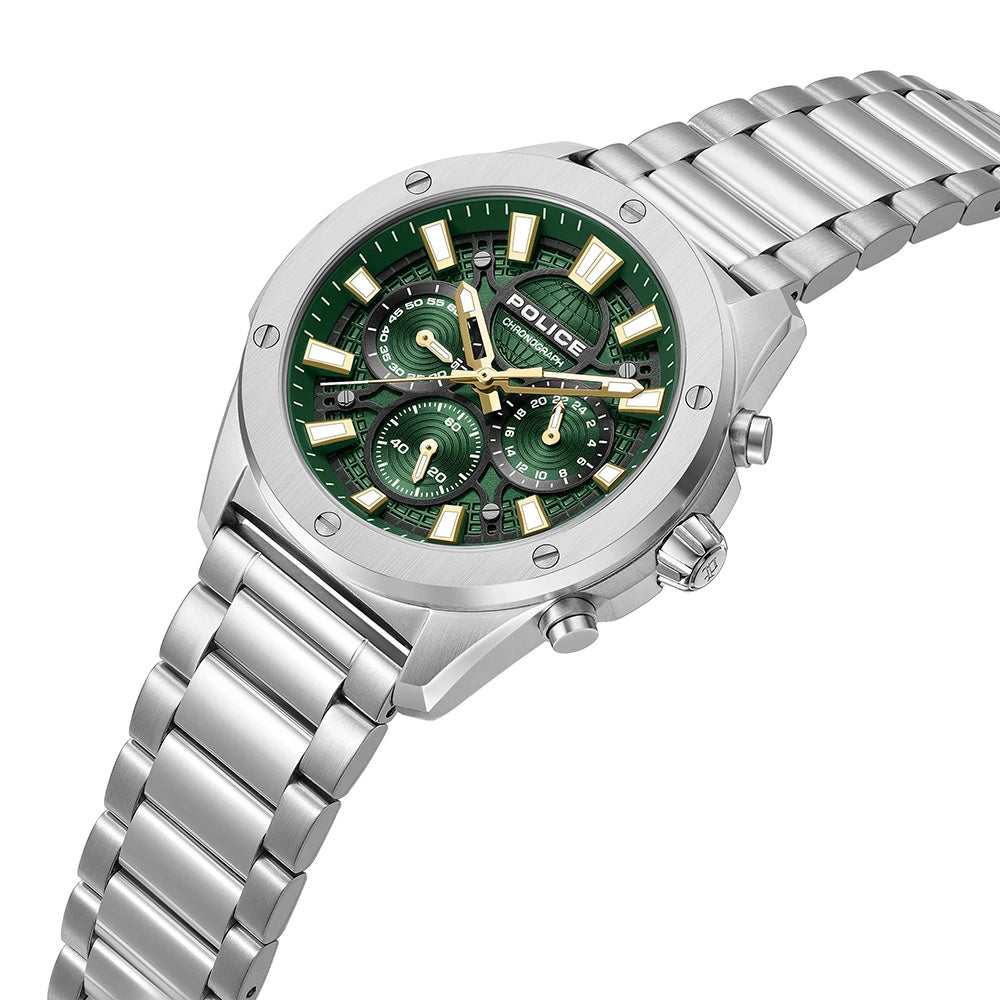 Police Moonstrike Chronograph Green Dial Stainless Steel Mens Watch PEWGK0093101 - image 2