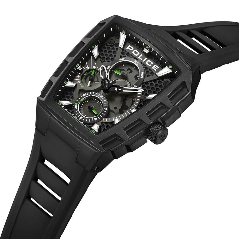 Police Multifunction Black Dial Black Silicone Strap Mens Watch PEWGQ0056801 - image 2