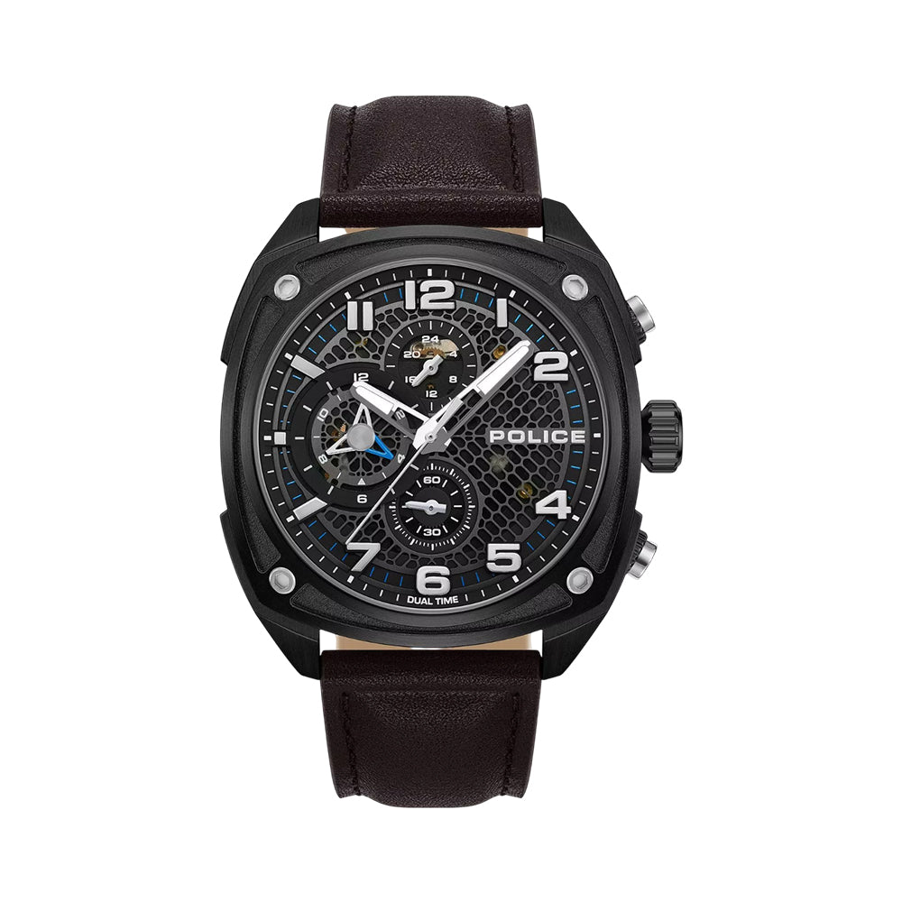 Police Portland Multifunction Men's Leather Silicone Watch PEWGF00814X2 - image 2