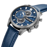 Police Reactor Blue Dial Leather Strap Mens Watch PEWGF0039202M - image 2