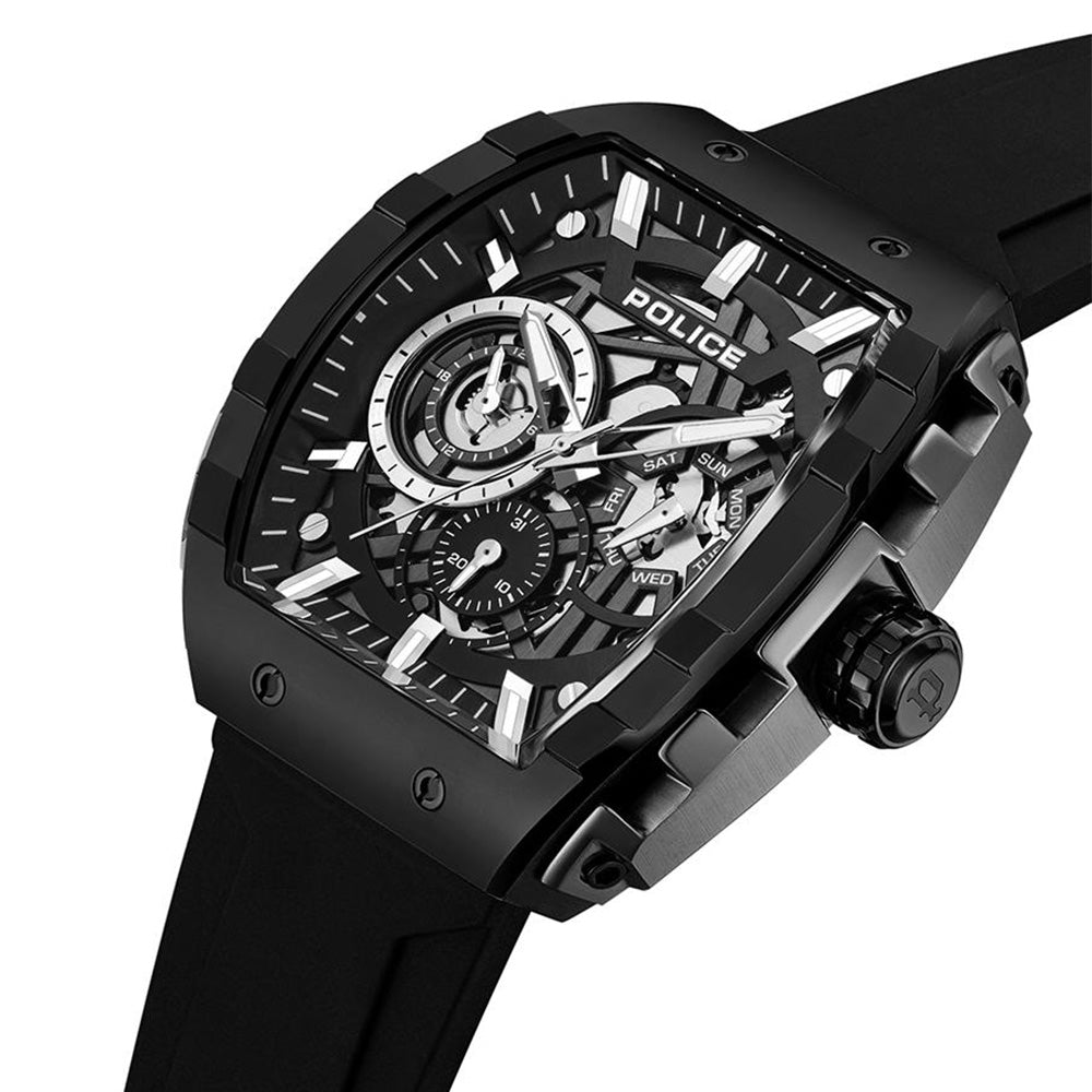 Police Ss25 Black Dial Silicone Strap Mens Watch PLPEWGQ0063001 - image 2
